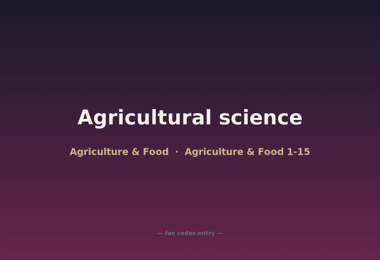 Agricultural science