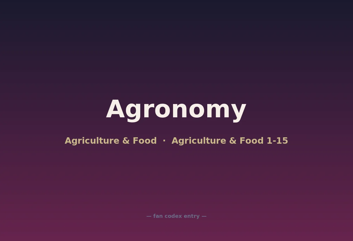 Agronomy